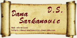 Dana Šarkanović vizit kartica